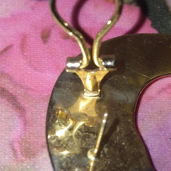 ❤️Stunning!  14K GOLD Panthere Panther Pierced with Omega Clip Earrings - Picture 6 of 8